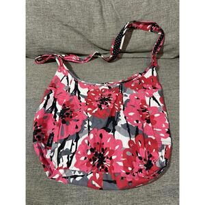 Thirty One Crossbody Purse In Bold Bloom Floral Red Black Tote